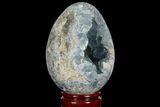 Crystal Filled Celestine (Celestite) Egg Geode - Madagascar #98790-1